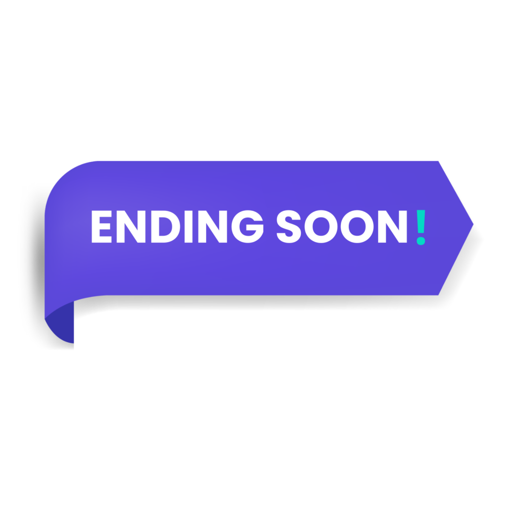 "Ending soon" sticker for your use when running a crowdfunding campaign on Crowdfundr.