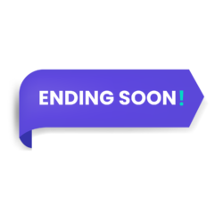 Campaign sticker that reads "Ending soon"